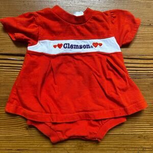 Little King orange Clemson short sleeve dress one piece SIZE 6M